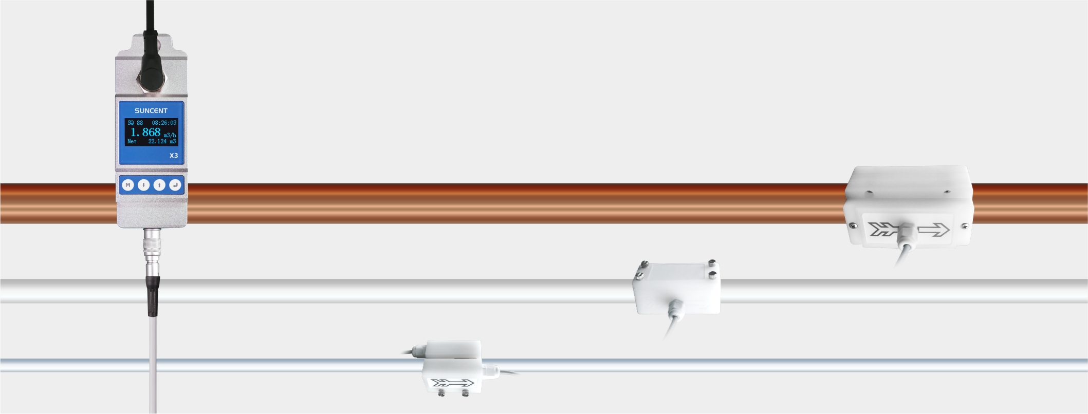外夾式小管超聲波流量計 外夾式小管超聲波流量計